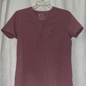 Figs Mauve Short Sleeve Scrub Top